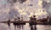 Boudin, Eugene - Camaret, Three Masters Anchored in the Harbor
